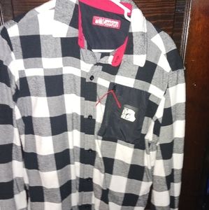 Mens size large black/white/red flannel by Cookies brand